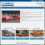 Screen shot of the Cyanotec Ltd website.