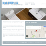 Screen shot of the M & S Supplies website.