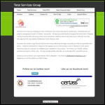 Screen shot of the Total Services Group website.