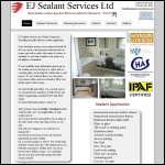 Screen shot of the Ej Sealant Services website.