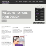 Screen shot of the Pure Hair Design website.