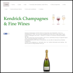 Screen shot of the Kendrick Champagnes & Fine Wines website.