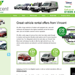 Screen shot of the Vincents Daily Rentals website.