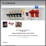 Screen shot of the Rj Electrical website.