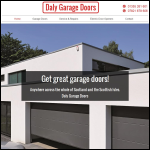 Screen shot of the Daly Garage Doors website.