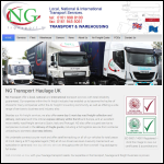 Screen shot of the NG Transport Ltd website.