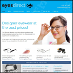 Screen shot of the Eyes Direct Ltd website.