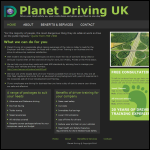 Screen shot of the Planet Driving Uk website.