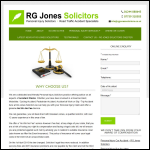 Screen shot of the RG Jones Solicitors website.