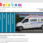 Screen shot of the Rainbow Window Design website.