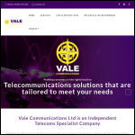 Screen shot of the Vale Communications website.