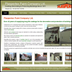 Screen shot of the Plaspertex Paint Co Ltd website.