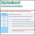 Screen shot of the Sight & Sound Technology Transcription Services website.