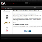 Screen shot of the D & A Technologies Ltd website.
