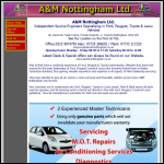 Screen shot of the A & M Nottingham Ltd website.