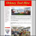 Screen shot of the Orkney Tool Hire website.
