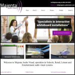 Screen shot of the Majenta Audio Visual Ltd website.