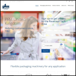 Screen shot of the PFM Packaging Machinery Ltd website.