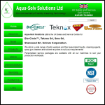 Screen shot of the Aqua-solv Solutions Ltd website.