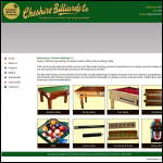 Screen shot of the Cheshire Billiards Co. website.