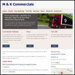 Screen shot of the M & K Commercials Ltd website.