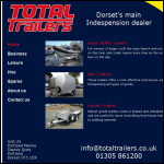 Screen shot of the Total Trailers website.