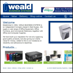 Screen shot of the Weald Business Systems website.