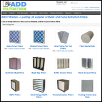 Screen shot of the ADD Filtration Ltd website.