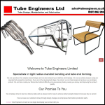 Screen shot of the Tube Engineers Ltd website.
