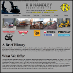 Screen shot of the KB Handley Plant Hire Ltd website.