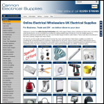 Screen shot of the Cannon Electrical Supplies website.