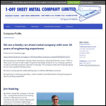 Screen shot of the 1-off Sheet Metal Co Ltd website.