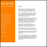 Screen shot of the Oranje Media & Marketing website.