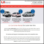 Screen shot of the Lu Car & Van Rental website.
