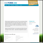Screen shot of the Easyforms Ltd website.