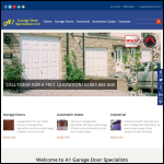 Screen shot of the A1 Garage Door Specialists Ltd website.