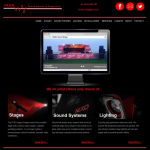 Screen shot of the Plrs Stage & Sound System Hire website.