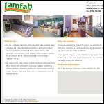 Screen shot of the Lam-Fab Ltd website.