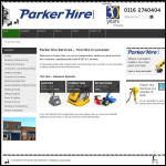Screen shot of the Parker Hire Services website.