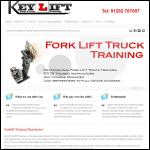 Screen shot of the Keylift forklift training website.