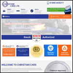 Screen shot of the Christian Cars Ltd website.