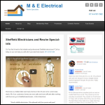 Screen shot of the M & E Electrical website.