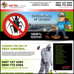 Screen shot of the Zapem Pest Control website.