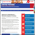 Screen shot of the United Movers website.