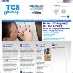 Screen shot of the TCS Locksmiths website.