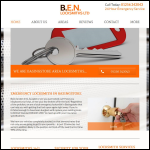 Screen shot of the B.E.N Locksmiths Ltd website.
