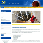Screen shot of the A & B Drain Services website.
