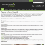Screen shot of the Encore Financial Solutions website.