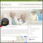 Screen shot of the Avalon Nursing Home website.