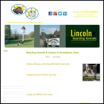 Screen shot of the Lincoln Boarding Kennels website.